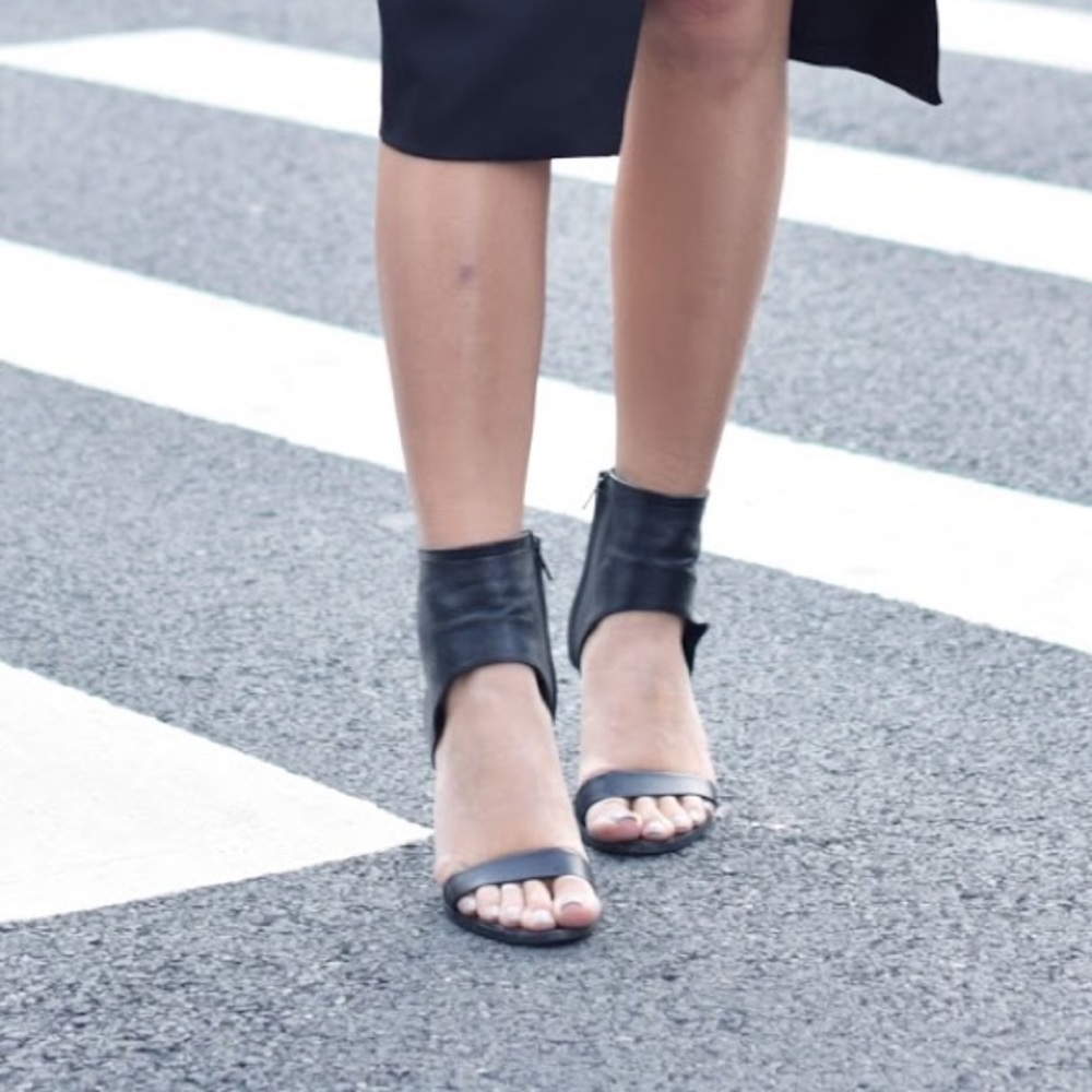 Vince Black Leather Heels